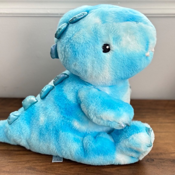 FAO SCHWARZ Blue DINOSAUR Plush Stuffed Toy Animal Glow Brights Sound WORKS! - Picture 9 of 13